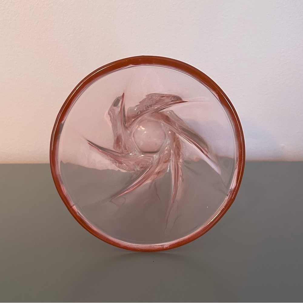 VASE Glass Pink Clear Swirl Flower/floral vase Home decor Like new - Picture 7 of 9